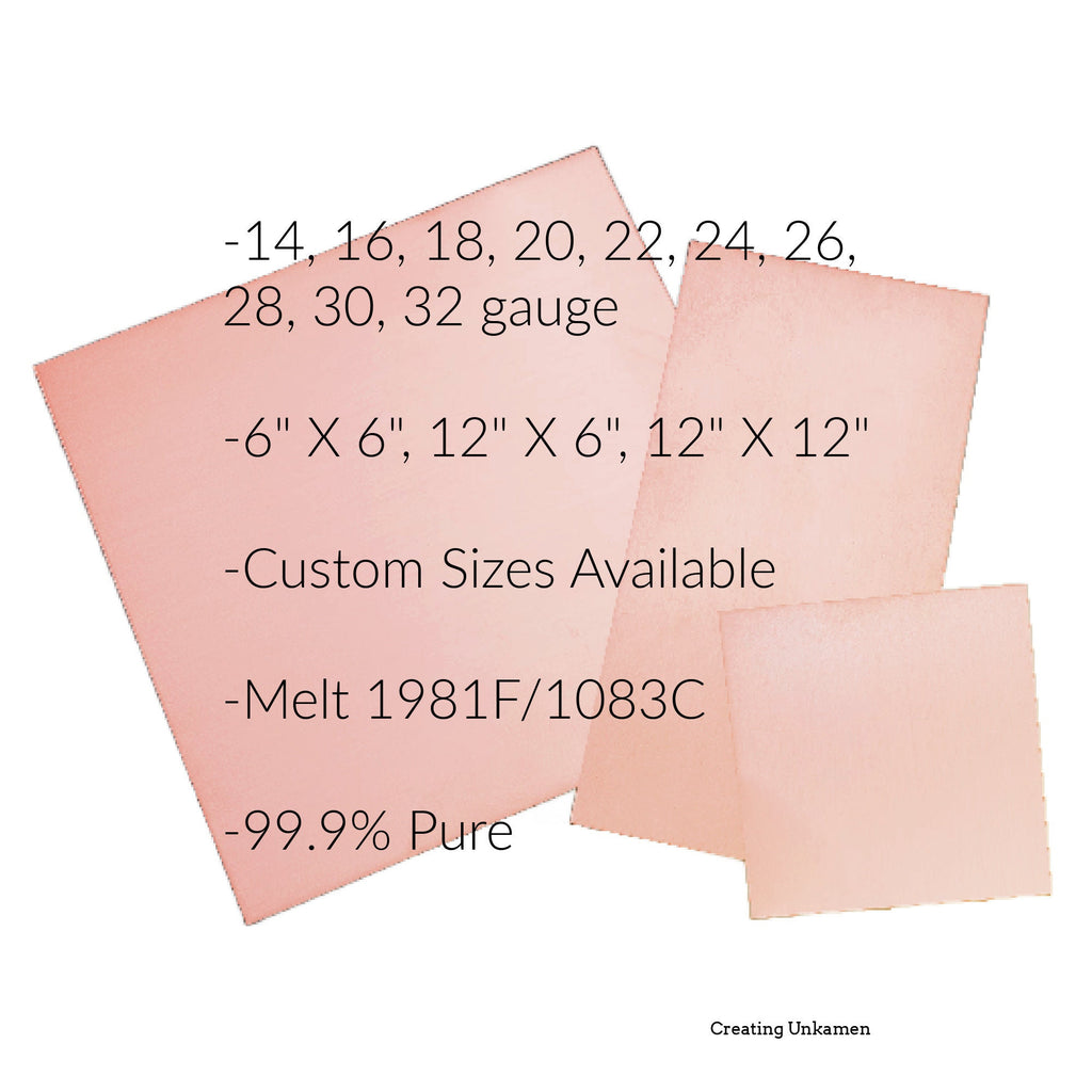Copper Sheet Metal - YOU Pick the Size and Gauge - 100% Guarantee