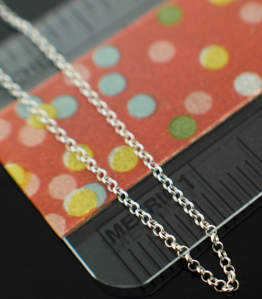 1.5mm Sterling Silver Rolo Necklace - Custom Finished Lengths or By The Foot - Made in the USA Chain