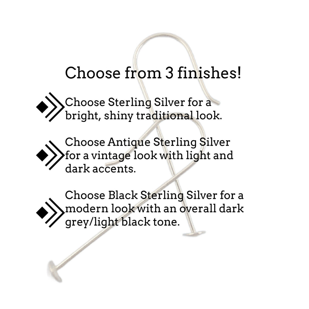 Sterling Silver 35mm long Cheaters Ear Wires - Easy Peasy - Just Add a Bead