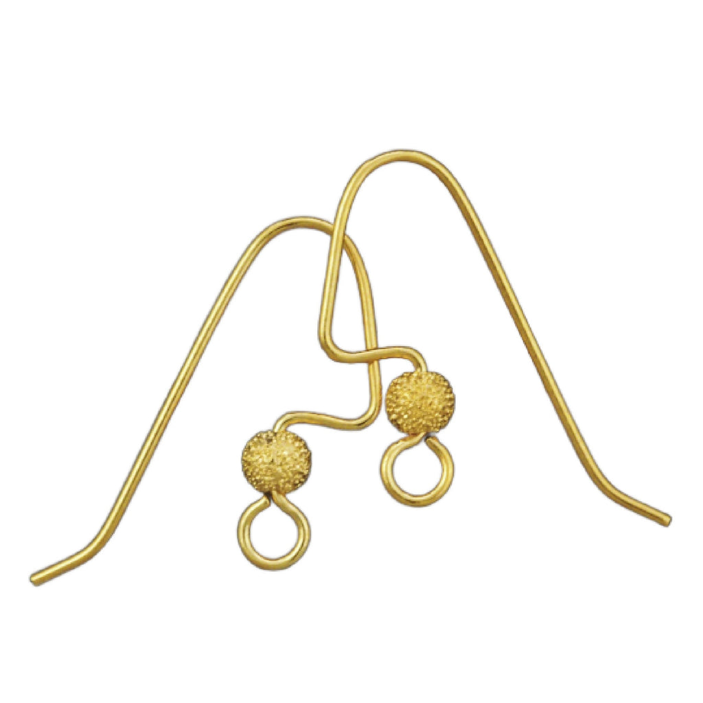8 pairs Stardust Beaded Perfect Balance Ear Wires in Gold or Silver Plated - 100% Guarantee