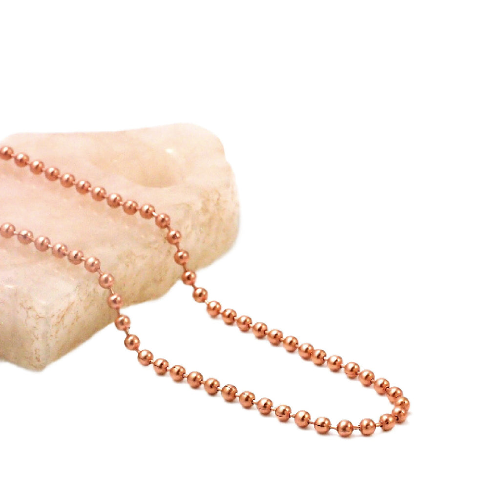 Solid Copper Ball Chain 4.5mm - By the Foot or Finished with Free Connectors - Shiny or Antique Finish - Made in USA