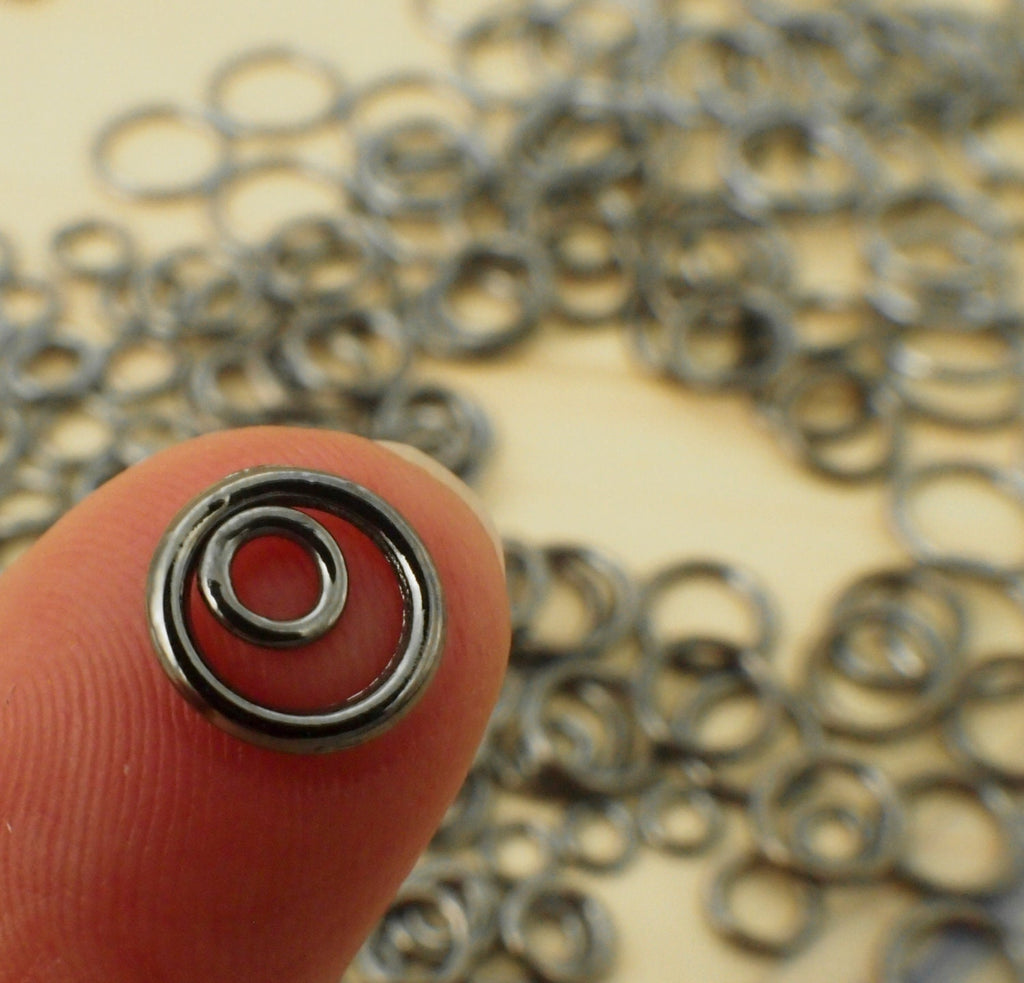 Jump Rings 100 Soldered Closed Gunmetal 20 gauge 4mm, 6mm, 8mm, 10mm or 18 gauge 6mm, 8mm, 10mm OD - Best Commercially Made