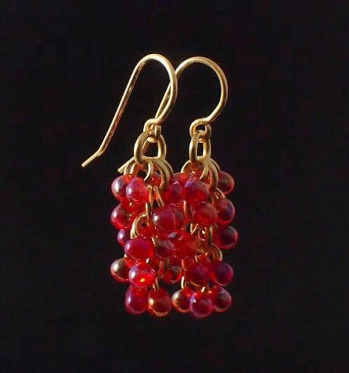 Matte Red Orange AB Miyuki Glass Drop Beads 3mm X 4mm