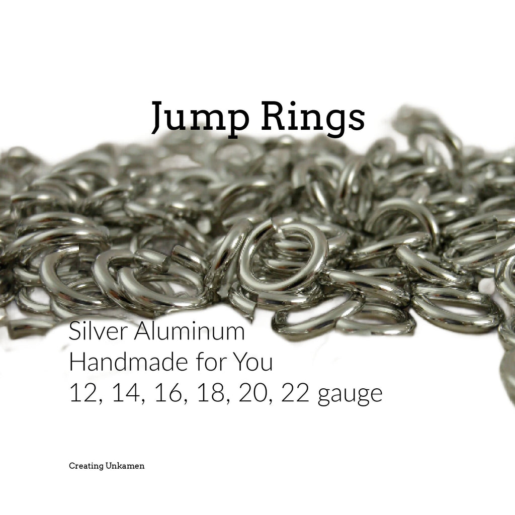100 Silver Aluminum Jump Rings - Handmade For You in 12, 14, 16, 18, 20, 22 gauge - Top Shelf