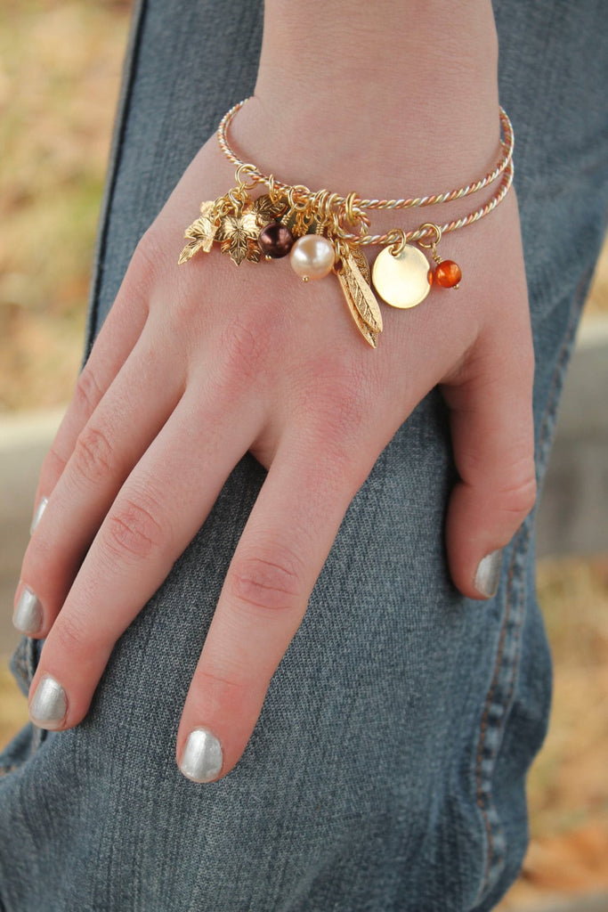 Bangle Bracelet Kit - Beginner Twisted and Charmed Autumn Jewelry