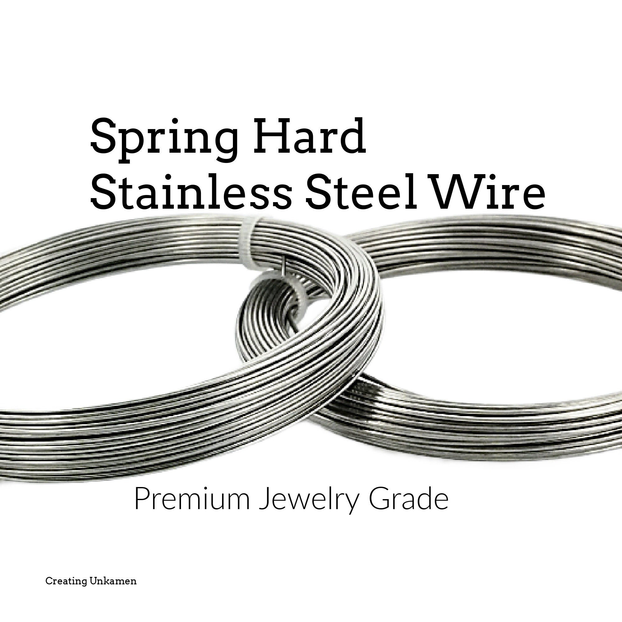 Wire Spring Hard Stainless Steel Premium Jewelry Grade - Select 8