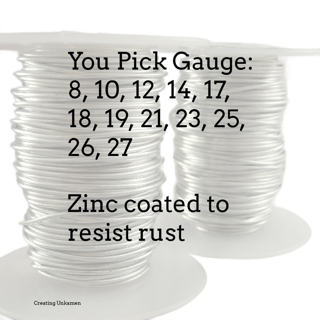 Wire Soft Annealed Iron Galvanized - 100% Guarantee - You Pick Gauge 8, 10, 12, 14, 17, 18, 19, 21, 23, 25, 26, 27
