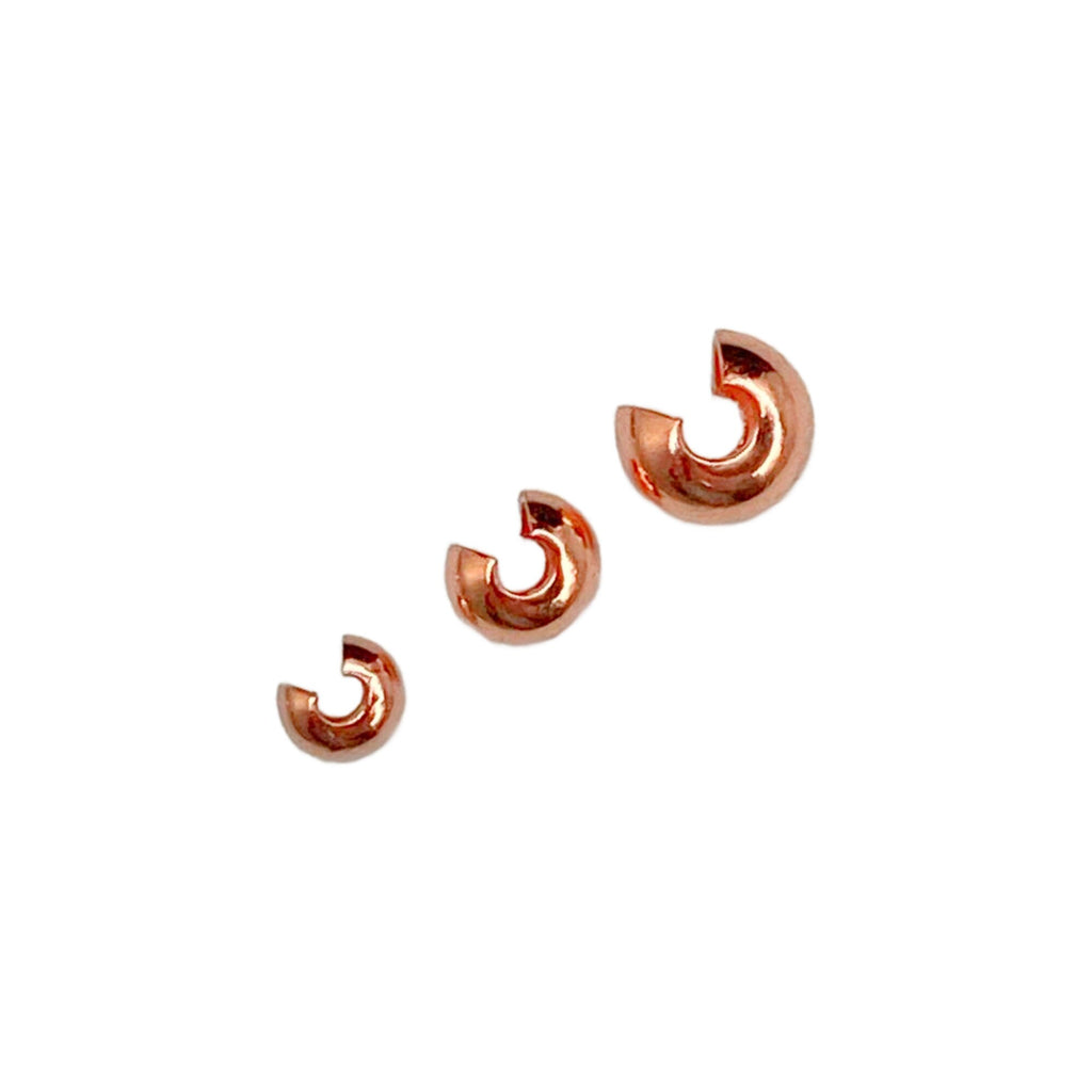 50 - Solid Copper Crimp Covers - 3mm or 4mm - Made in the USA - 100% Guarantee