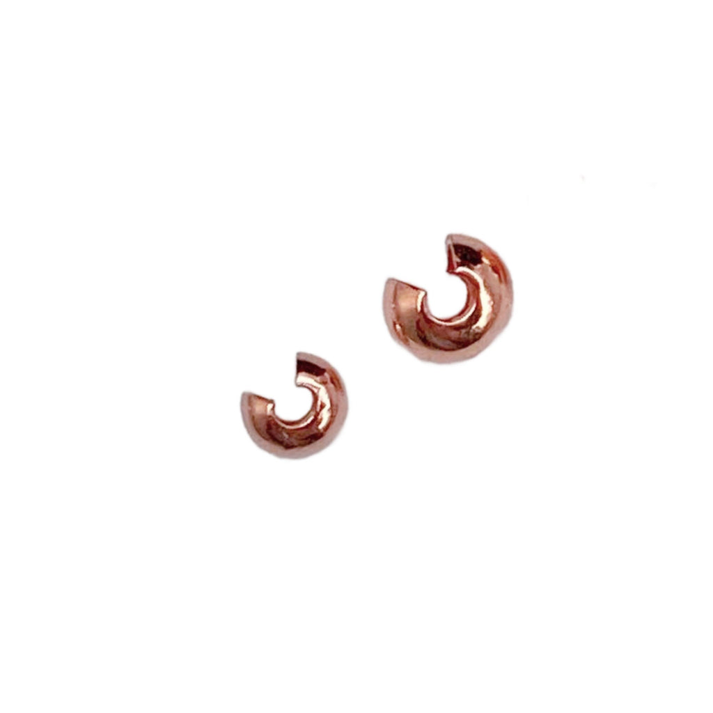 8 - 14kt Rose Gold Filled Crimp Covers - 3mm or 4mm - Made in the USA - 100% Guarantee