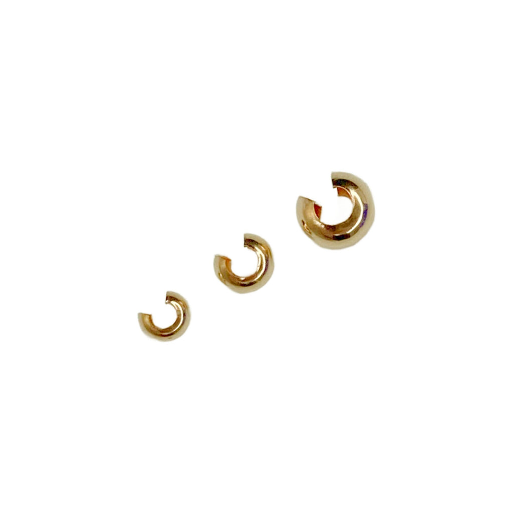 6 - 14kt Gold Filled Crimp Covers - 2.5mm, 3.2mm or 4mm - Made in the USA - 100% Guarantee