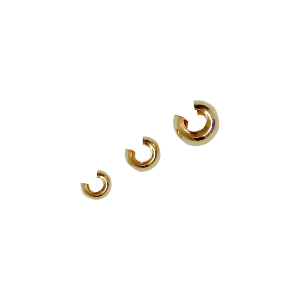 Crimp Covers 6 - 14kt Gold Filled 2.5mm, 3.2mm, 4mm, 5mm - Made in the USA - 100% Guarantee