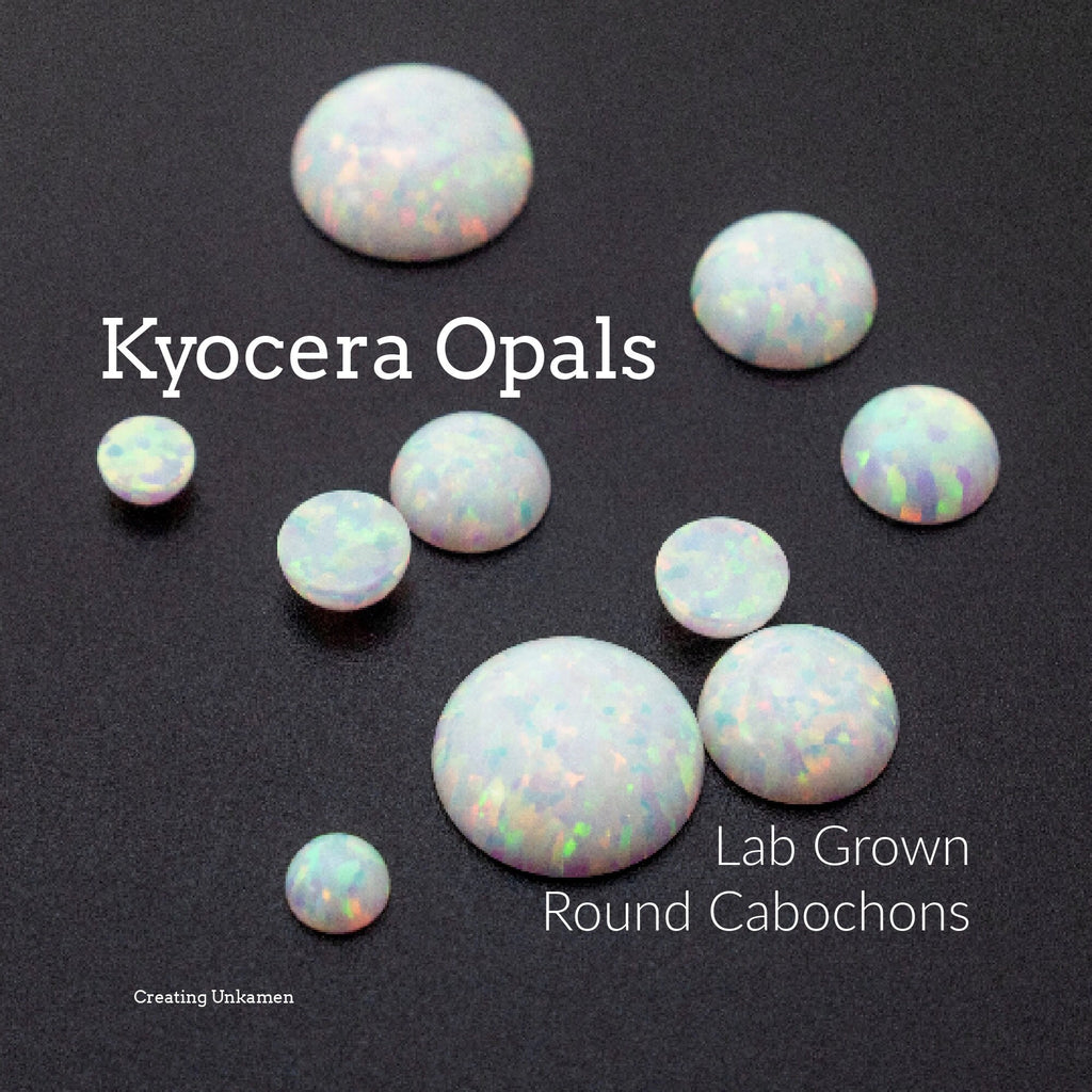 Kyocera White Opal Cabochon Stones - Lab Grown Loose Round Stones