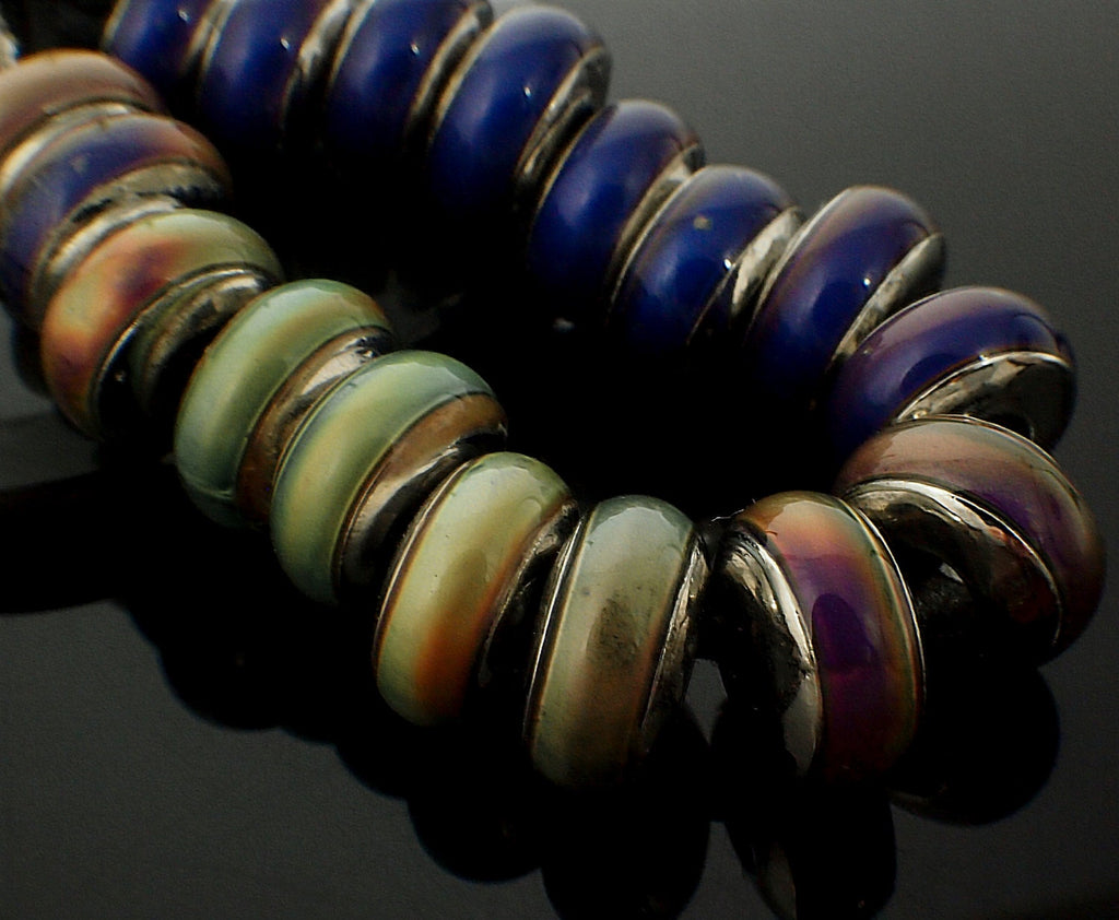 5 - 13mm X 7mm Large Hole Metal Lined Mood Beads - 100% Guarantee