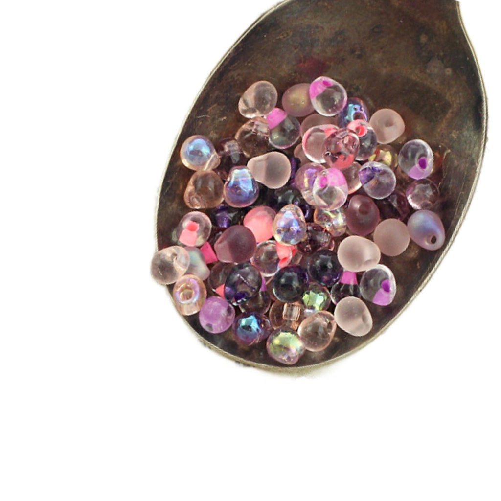 Pinks and Purples Miyuki Glass Drop Bead Mix or Any Color in Mix