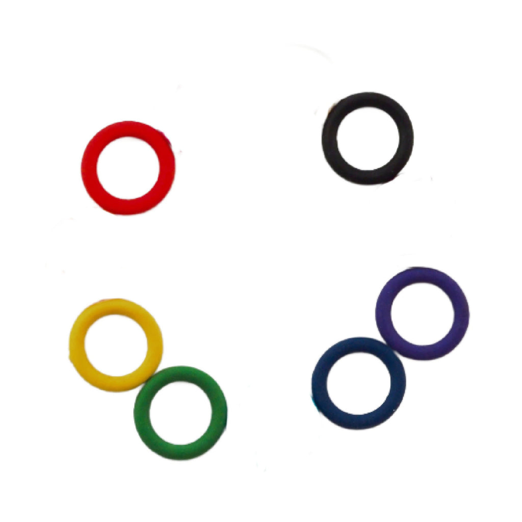 100 Jump Rings Silicone Rubber 14 gauge 5mm ID - 3/16" Black, Red, Yellow, Green, Blue, Purple