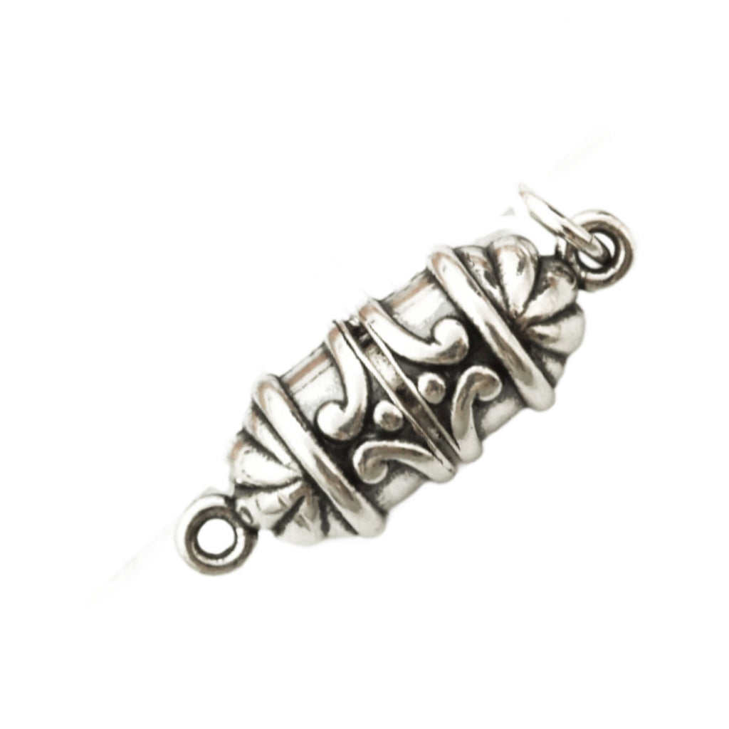 Sterling Silver Magnetic Scroll Clasp - 21mm X 8mm