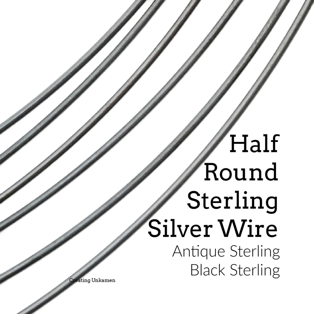 Antique or Black Sterling Silver Wire - 1/4 Troy Ounce Half Hard or Dead Soft - Hand Oxidized - You Pick Gauge - Made in the USA