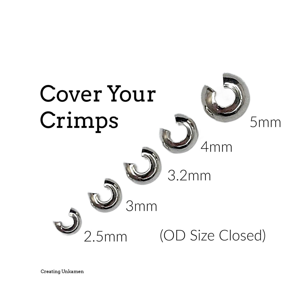 15 - Sterling Silver Crimp Covers - 2.5mm, 3mm, 3.2mm, 4mm, 5mm or Mix - Made in the USA - 100% Guarantee