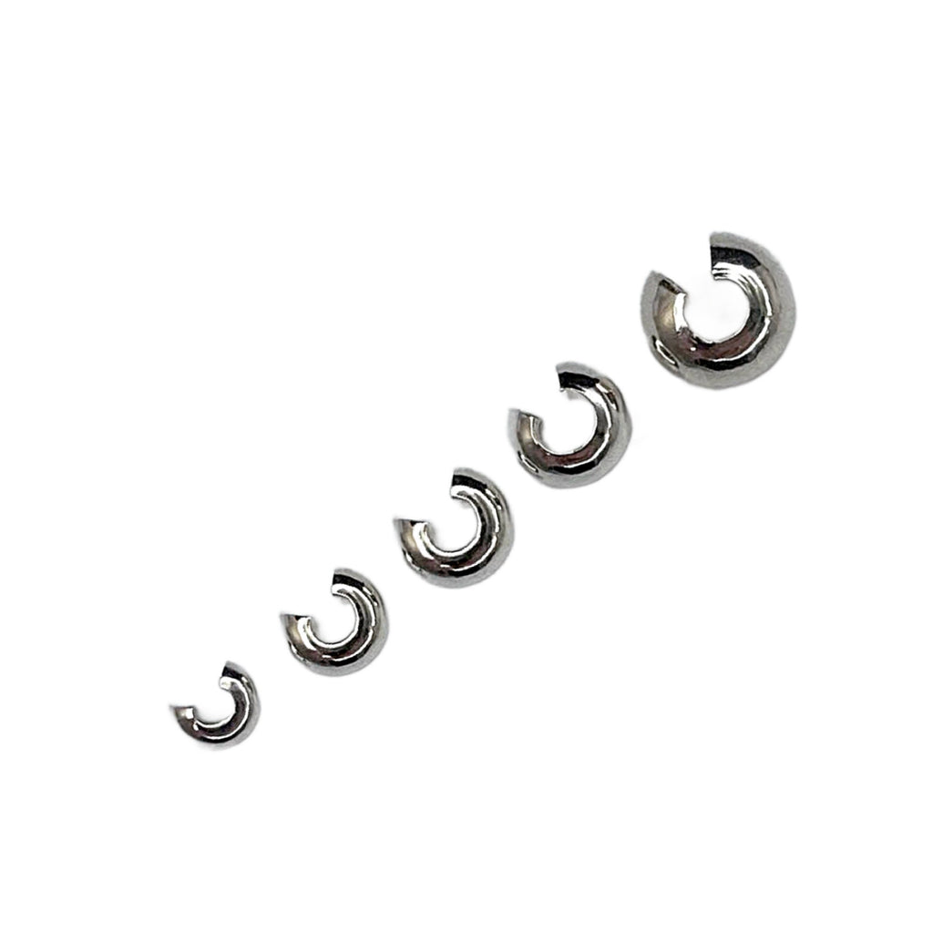 15 - Sterling Silver Crimp Covers - 2.5mm, 3mm, 3.2mm, 4mm, 5mm or Mix - Made in the USA - 100% Guarantee