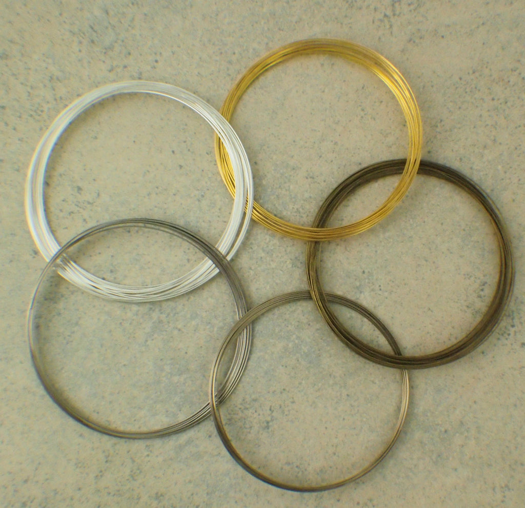 Best Necklace Memory Wire - Your Choice Rose Gold Plate, Silver Plate, Gold Plate, Stainless Steel, Gold Stainless Steel