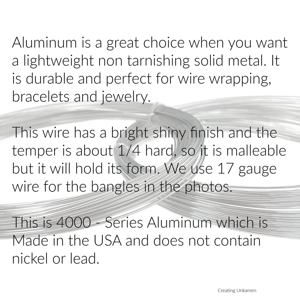 Aluminum Wire - 1/4 Hard - You Pick 14, 17, 19, 20, 22, 24, 26, 28 gauge - 100% Guarantee - Made in the USA