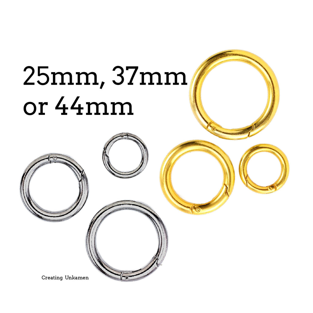 Clasp 1 Round Triggerless in Silver Plate, Gold Plate - 25mm, 37mm or 44mm - 100% Guarantee