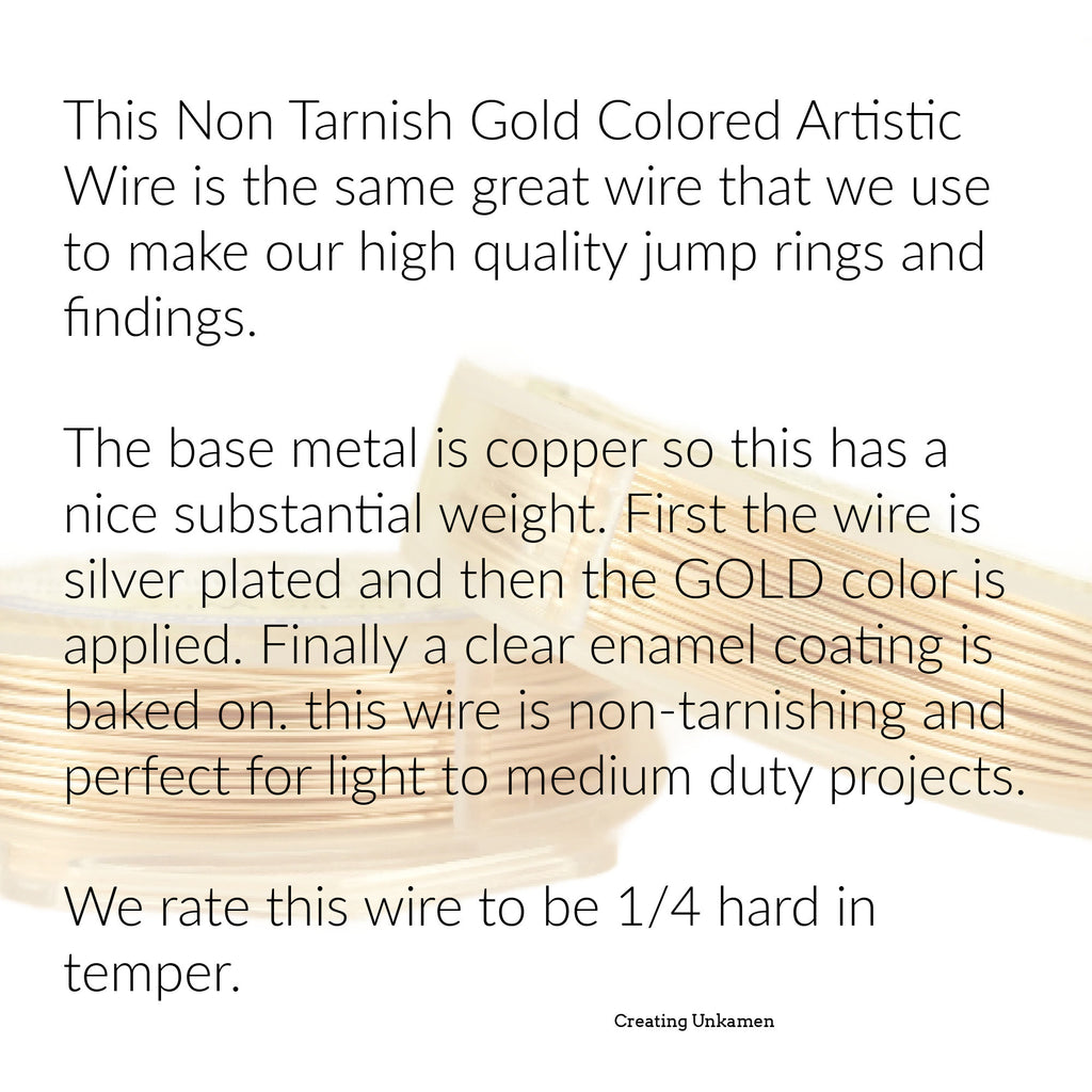 Non Tarnish Gold Color Artistic Wire - You Pick Gauge 10, 12, 14, 16, 18, 20, 22, 24, 26, 28, 30, 32 – 100% Guarantee