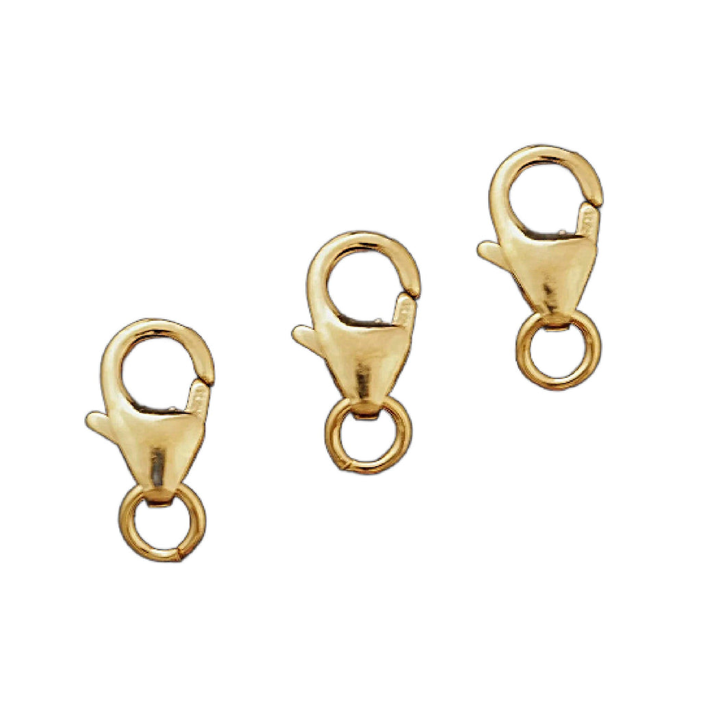 1 - 14kt Yellow Gold Filled Lobster Clasps - Teardrop 10mm, 13mm, 15mm - 100% Guarantee - Made in Italy