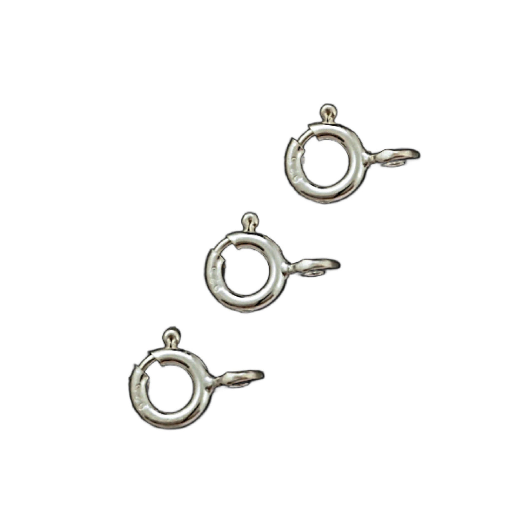 5 - Sterling Silver Spring Clasps - 5mm, 5.5mm, 6mm, 7mm or 8mm - Bright, Antique or Black Custom Finish - Made in the USA