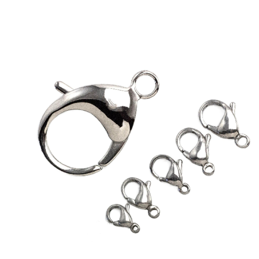 1 Stainless Steel Lobster Clasp - Teardrop Style - Best Commercially Made - You Pick From 6 Sizes - 100% Guarantee