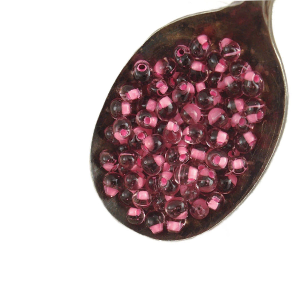 Miyuki DPF-03 Pink Lined Smoky Amethyst Drop Beads - 3mm X 4mm