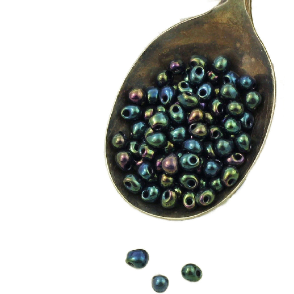Metallic Forest Green Iris Miyuki Drop Glass Beads - 100% Guarantee