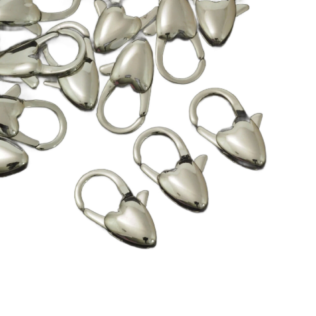 1 Stainless Steel Heart and Arch Lobster Clasp - Looks and Works Great - 20mm X 11mm - 100% Guarantee