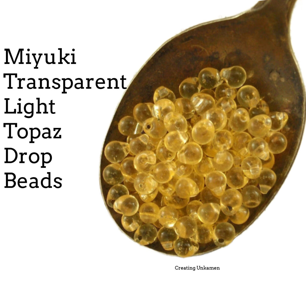 Miyuki DP-132 Transparent Light Topaz Drop Beads - Make Shaggy Bracelets, Earrings, Bracelets and Make Them Shimmer