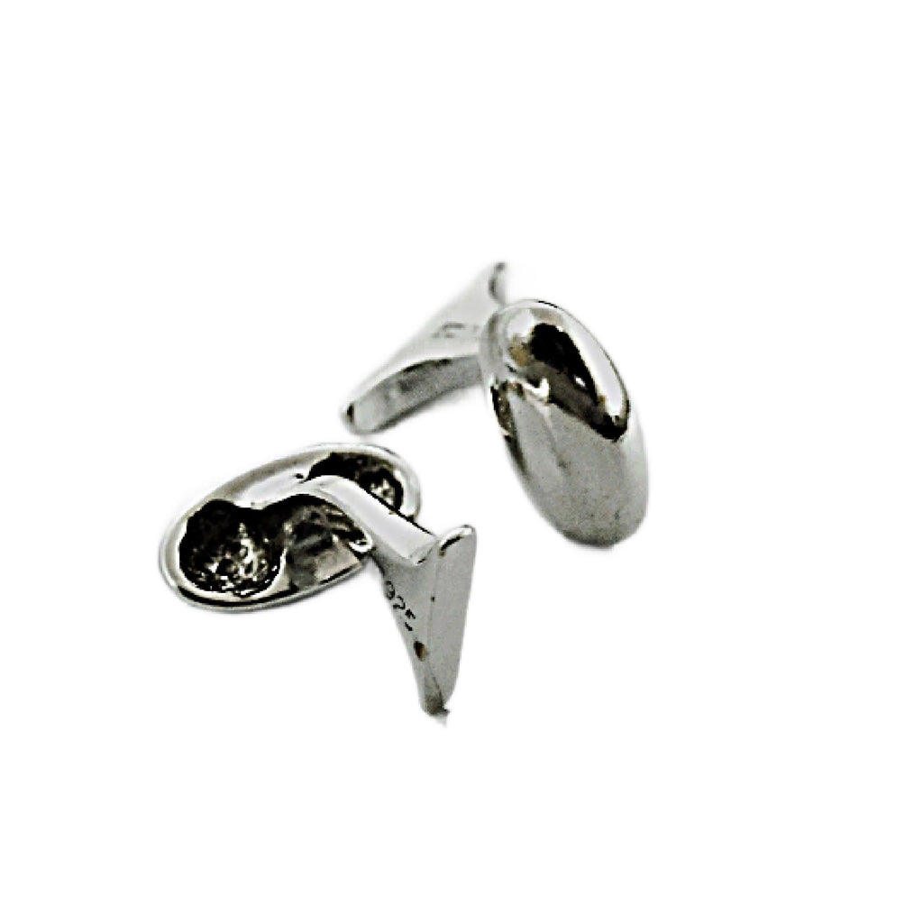 1 Pair Solid Sterling Silver Cuff Link Bases - Made in the USA