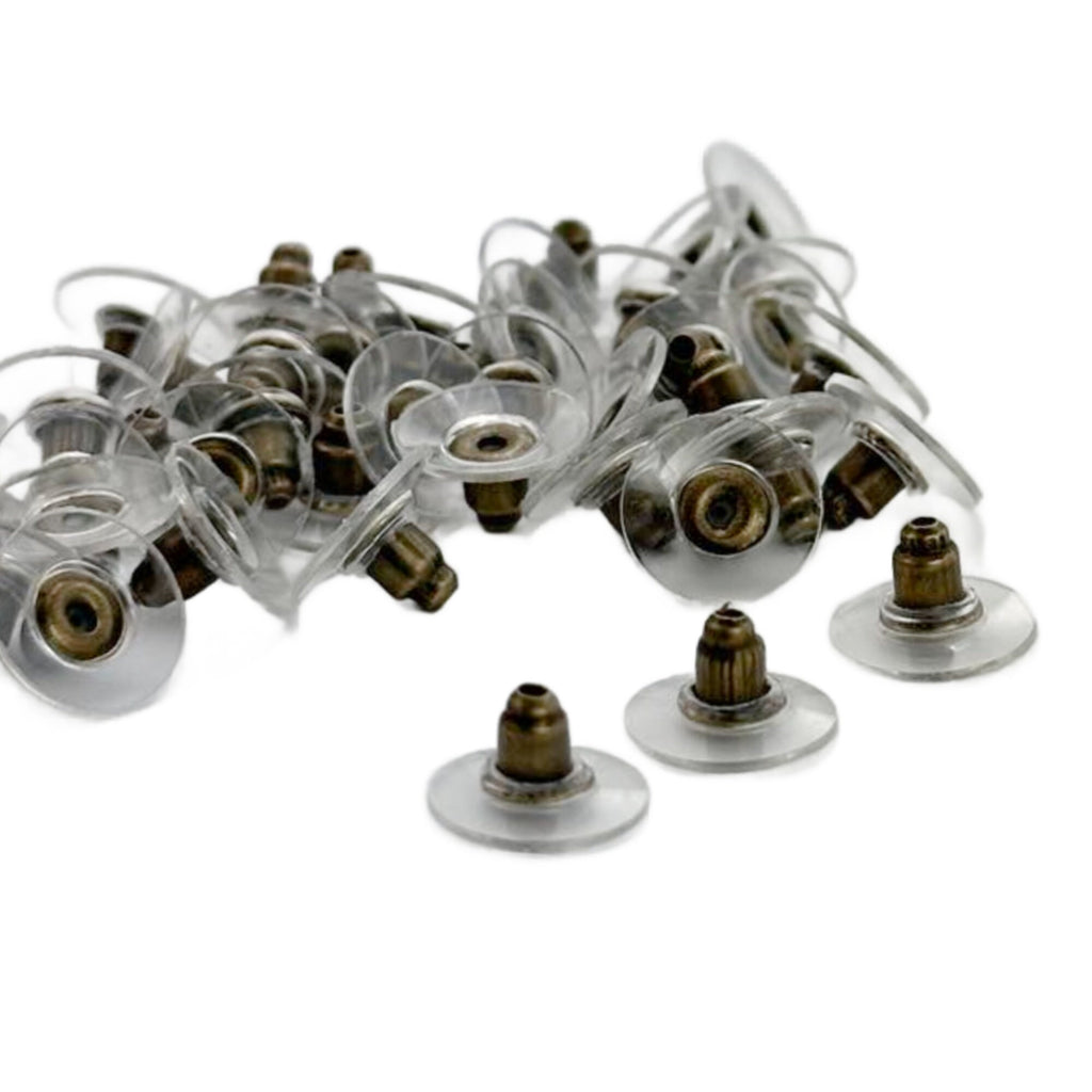 10 pairs Ear Donuts - Comfort Clutch - Perfect to Stabilize Heavy Post Earrings - Silver or Gold Tone