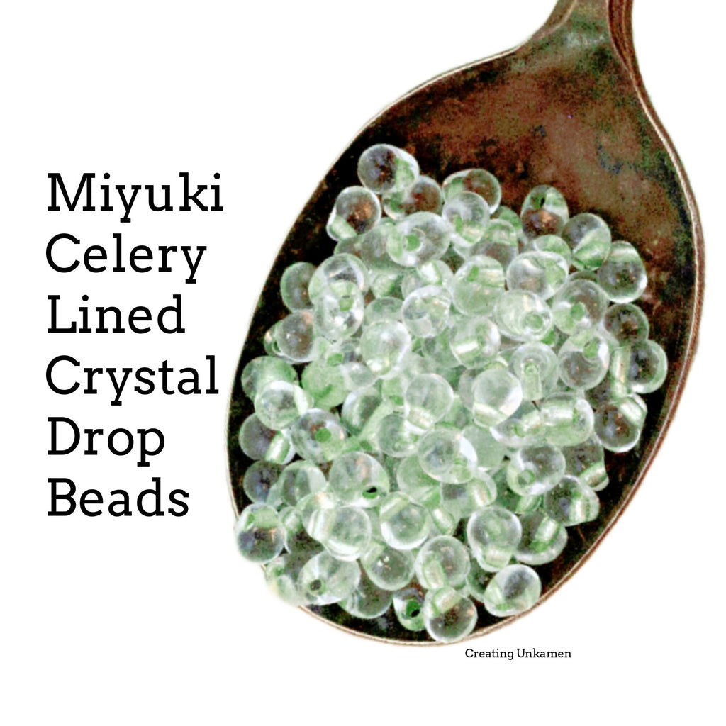 Celery Lined Crystal Drop Glass Beads by Miyuki - 100% Guarantee