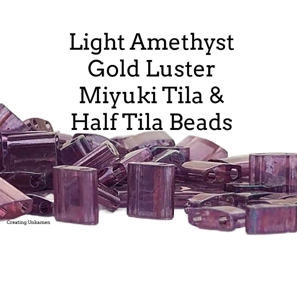 Miyuki 316 Light Amethyst Gold Luster Tila and Half Tila Beads - 100% Guarantee