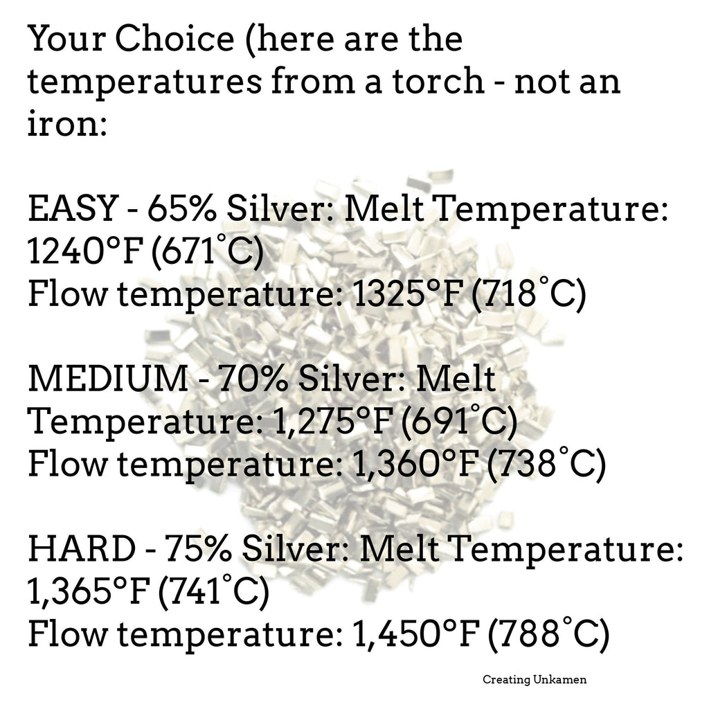 Solder Chips for Soldering Sterling Silver, Silver Filled and Nickel Silver - 1/8 ounce - Easy, Medium or Hard