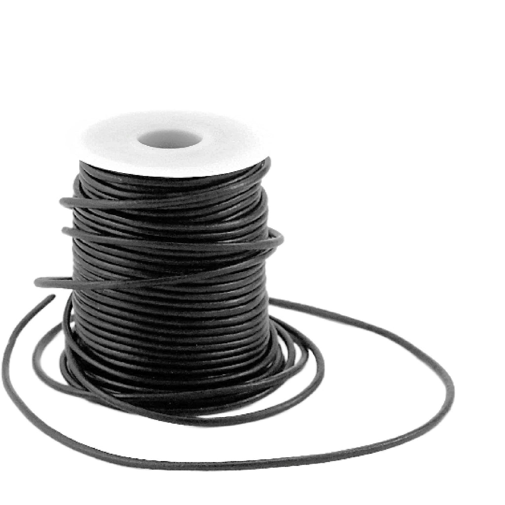 Black Indian Leather Cord - By The Yard in 0.5mm, 1mm, 1.5mm, 2mm, 3mm