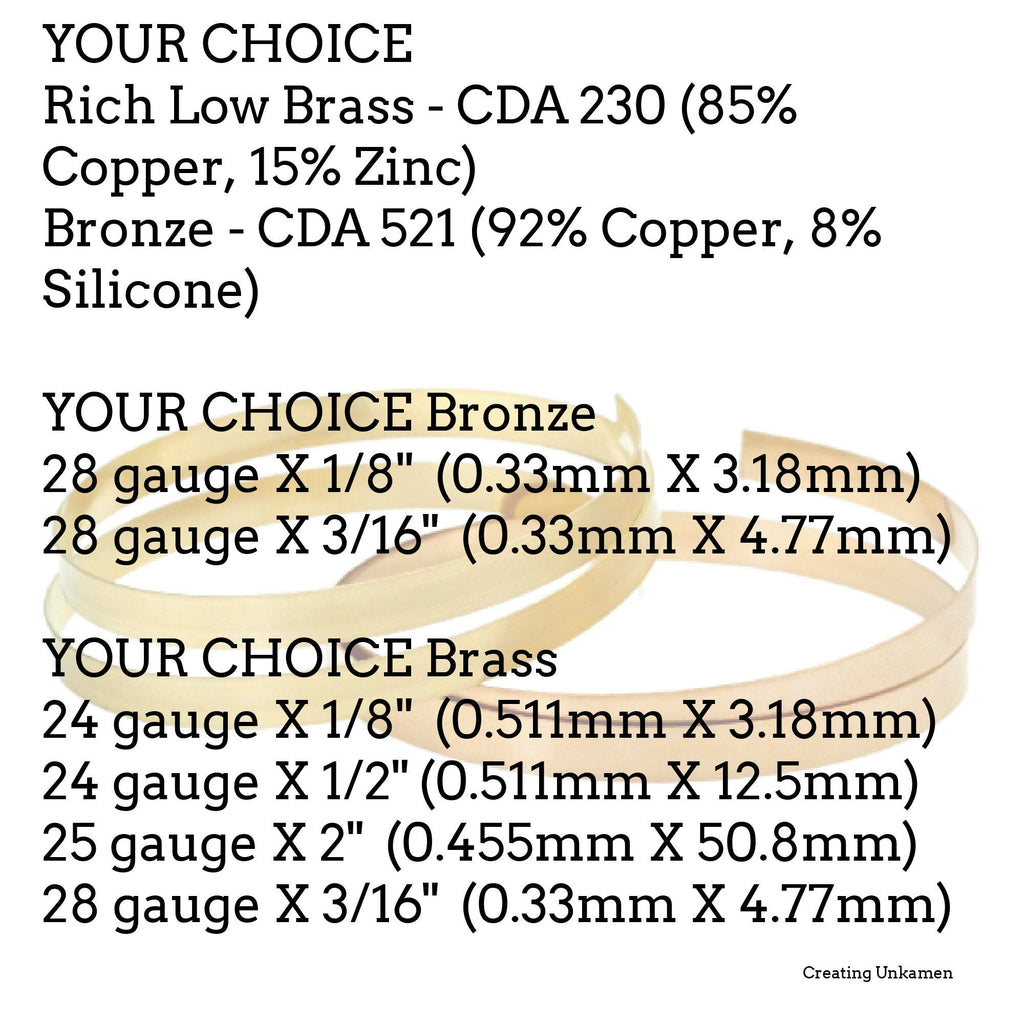 Flat Bronze and Brass Strip Wire - By the Foot in 24, 25 and 28 Gauge - 100% Guarantee