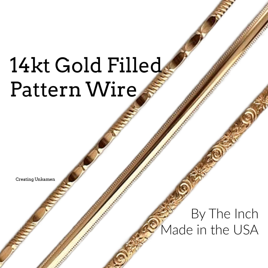 14kt Gold Filled Pattern Flat Wire - By the Inch