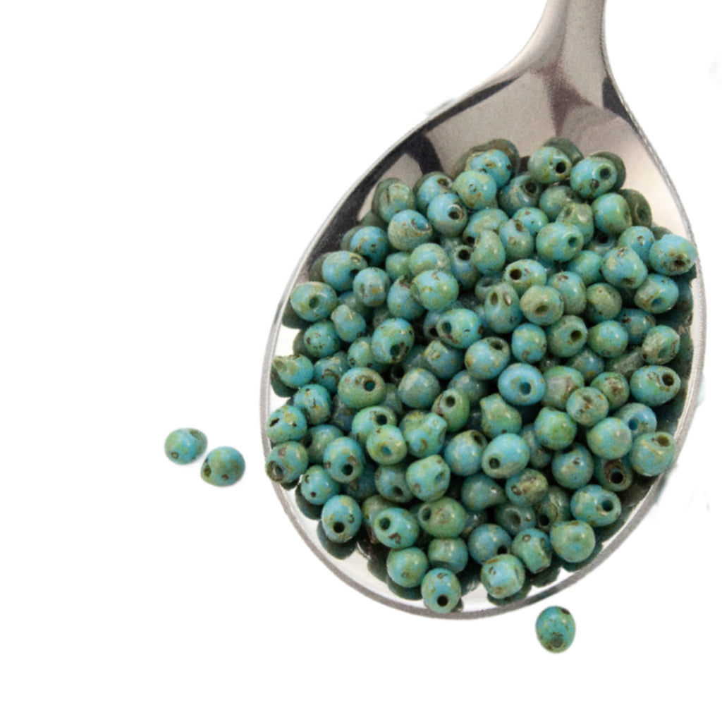 Opaque Turquoise Blue Picasso Fringe Glass Beads - 3.4mm Miyuki Tear Drops - 100% Guarantee