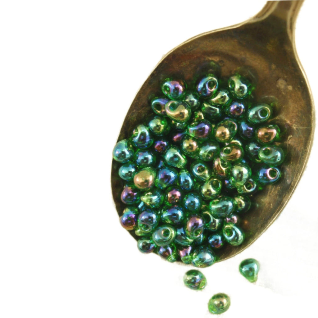 Miyuki Transparent Green AB Drop Beads 12, 24 or 48 grams