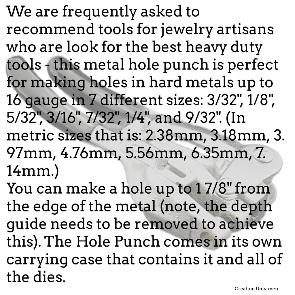 Best Metal Hole Punch - Free Sample Pack of my Stamping Discs and Mini File Set Included - Heavy Duty