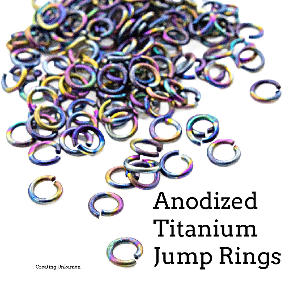 Jump Rings 100 Anodized Titanium in 14, 16, 18, 20 or 22 Gauge, You Pick the Size and Color
