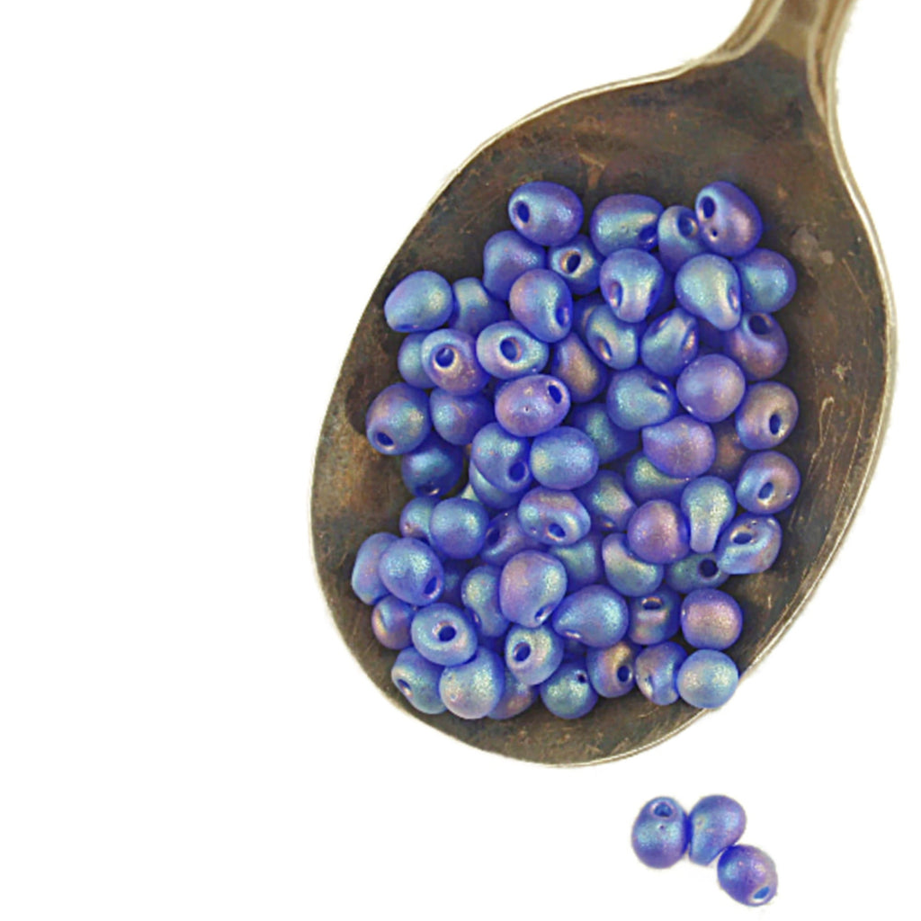 Matte Cobalt AB Miyuki Drop Beads - Make Shaggy Earrings, Bracelets or Use for Beading