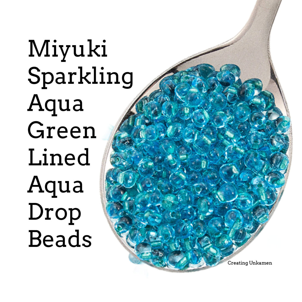 Miyuki Sparkling Aqua Green Lined Aqua Drop Beads - 3.4mm 100% Guarantee
