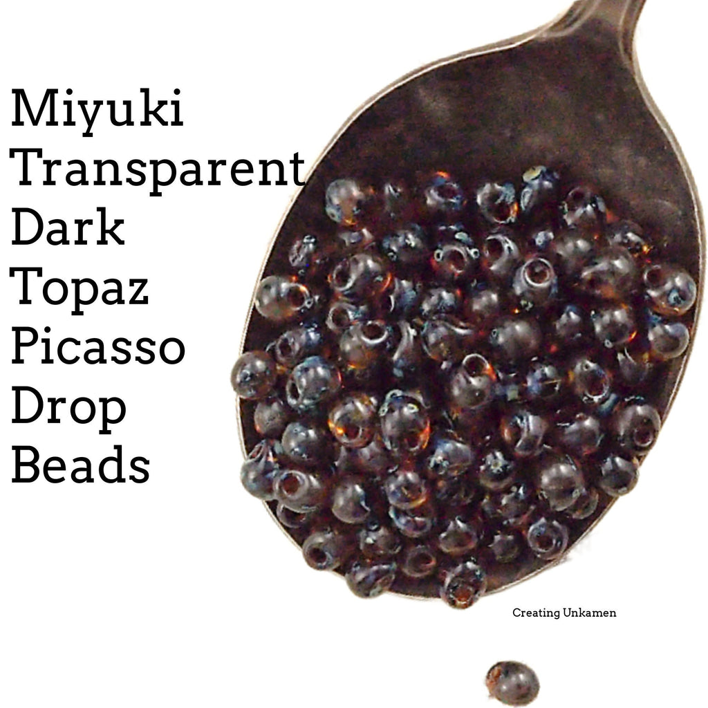 Transparent Dark Topaz Picasso Miyuki Drop Seed Beads - 100% Guarantee