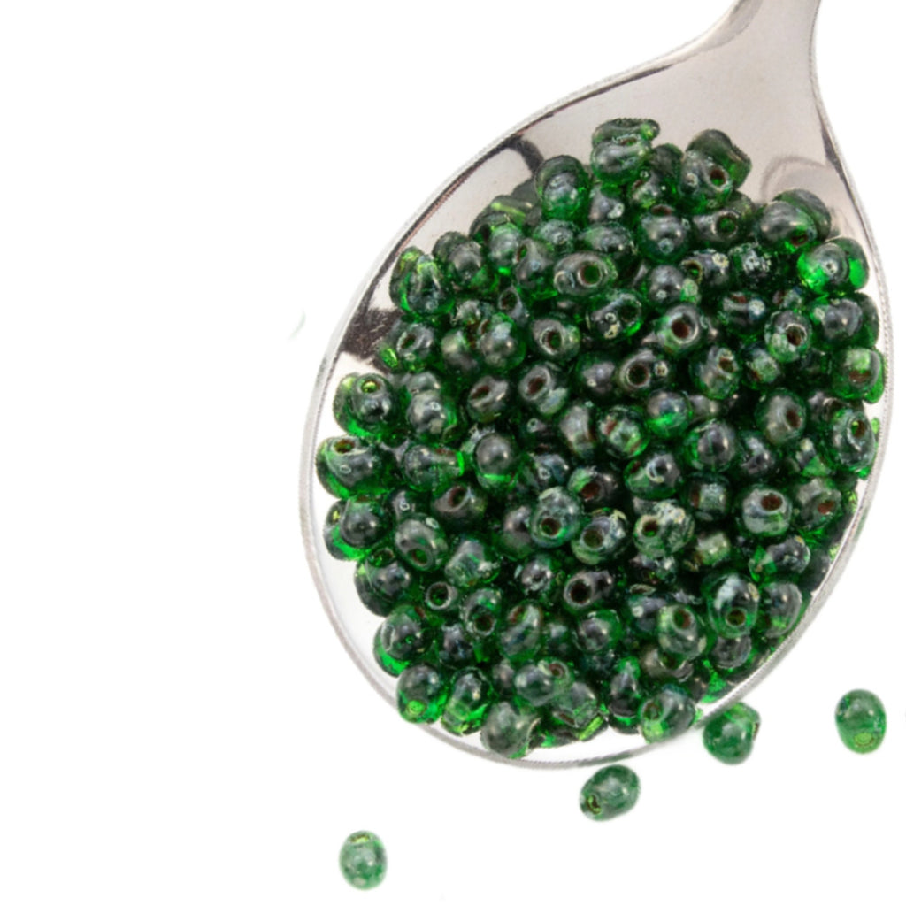 Transparent Green Picasso Drop Glass Beads - 3.4mm Miyuki Seedbead - 100% Guarantee